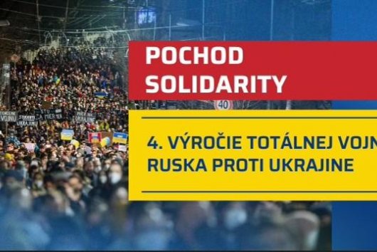 Sledujte Pochod solidarity v Bratislave k 4. výročiu totálnej vojny Ruska proti Ukrajine