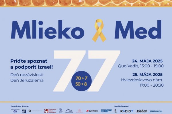 Mlieko&Med '25: Diskusie o Izraeli a regóne, autentické svedectvá aj kultúrny program v centre Bratislavy
