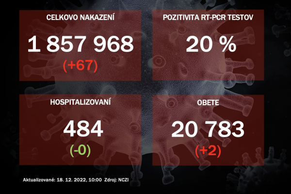 Koronavírus ONLINE: PCR testy v sobotu odhalili 67 pozitívnych