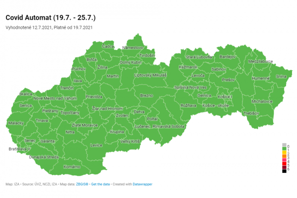 Od dnes sú všetky okresy zelené, aj tak však platia niektoré opatrenia