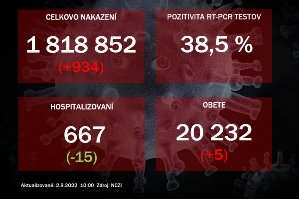 Koronavírus ONLINE: V nemocniciach je hospitalizovaných 667 pacientov