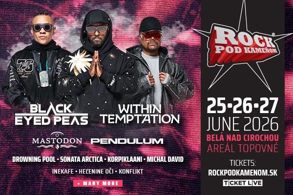 Black Eyed Peas vystúpia na festivale Rock pod Kameňom 2026