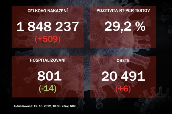 Koronavírus ONLINE: PCR testy v utorok odhalili 509 pozitívnych