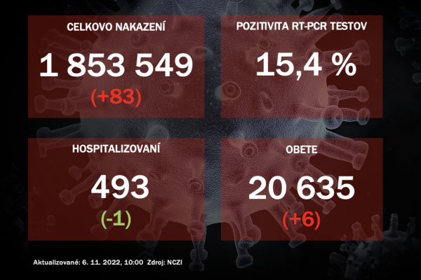 Koronavírus ONLINE: PCR testy potvrdili v sobotu 83 pozitívnych na koronavírus